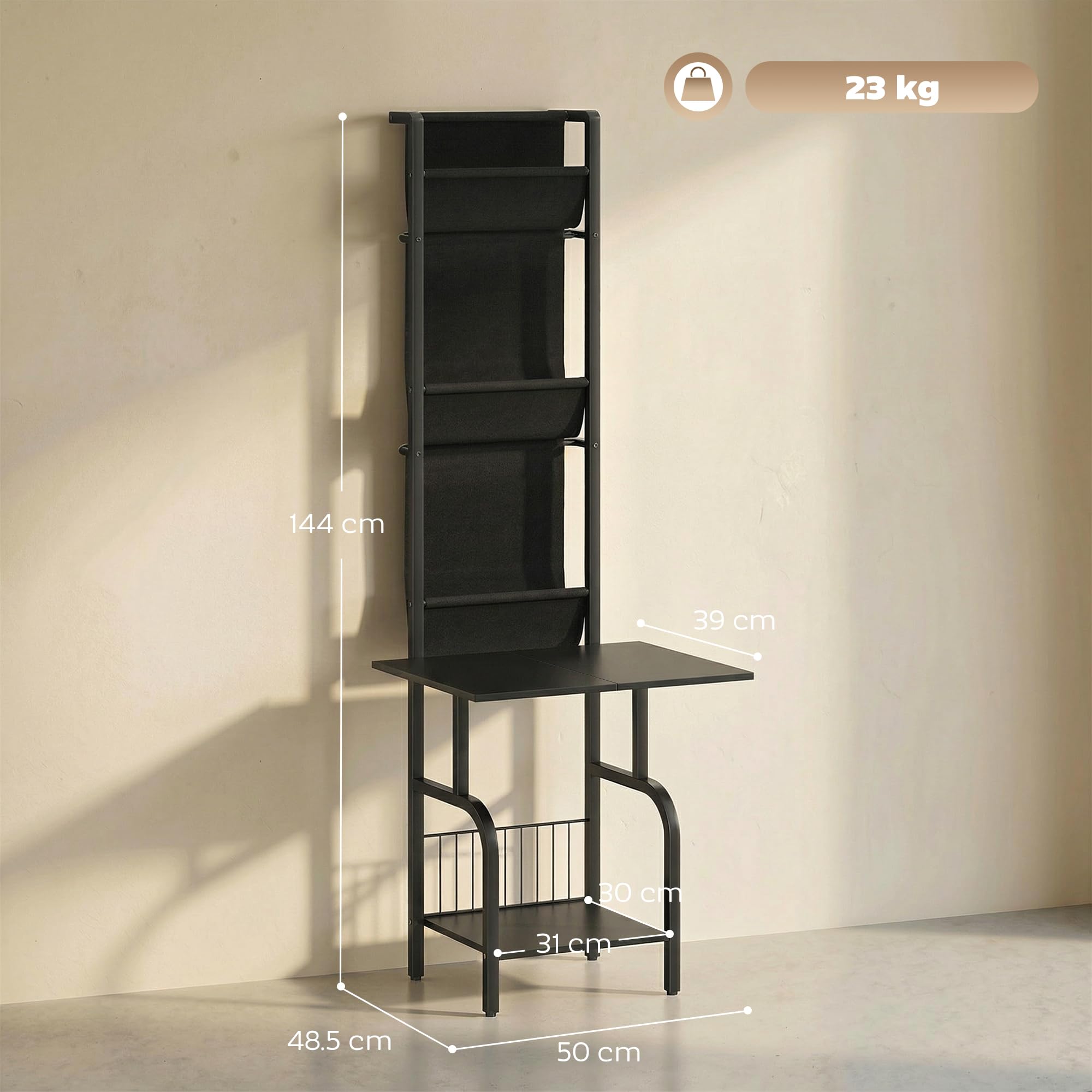 HOMCOM Almacenamiento de discos de vinilo con soporte para reproductor, soporte giratorio y estante de exhibición, unidad de almacenamiento de CD para hasta 40 CD, mesa de reproductor de discos para