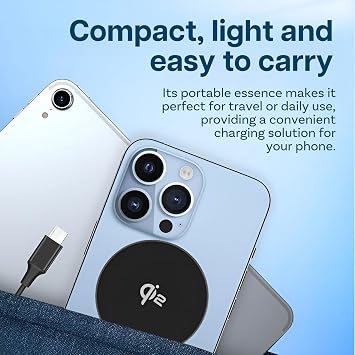 MMOBIEL Magnetic Wireless Charger 15W Qi2 Certified Wireless Charging Pad for MagSafe iPhone and Samsung Charging Station for AirPods and Galaxy Buds Qi2 Fast Charger Black