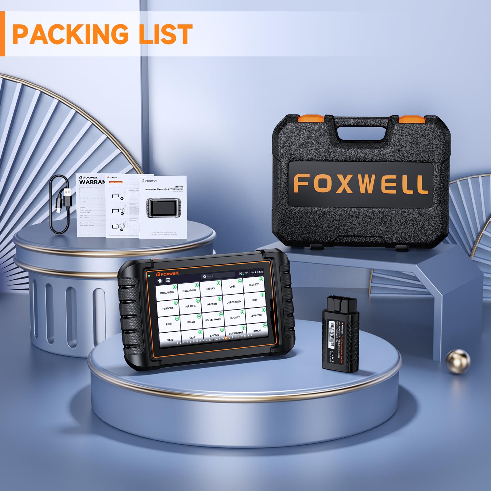 2026 FOXWELL Scanner NT809BT OBD2 Scanner Diagnostic Tool with 30+Resets, All System Bidirectional Scan Tool for All Vehicles, CAN-FD, FCA Autoauth, 3-Yr Free Update, AutoVIN, Wireless 65-Foot, Black