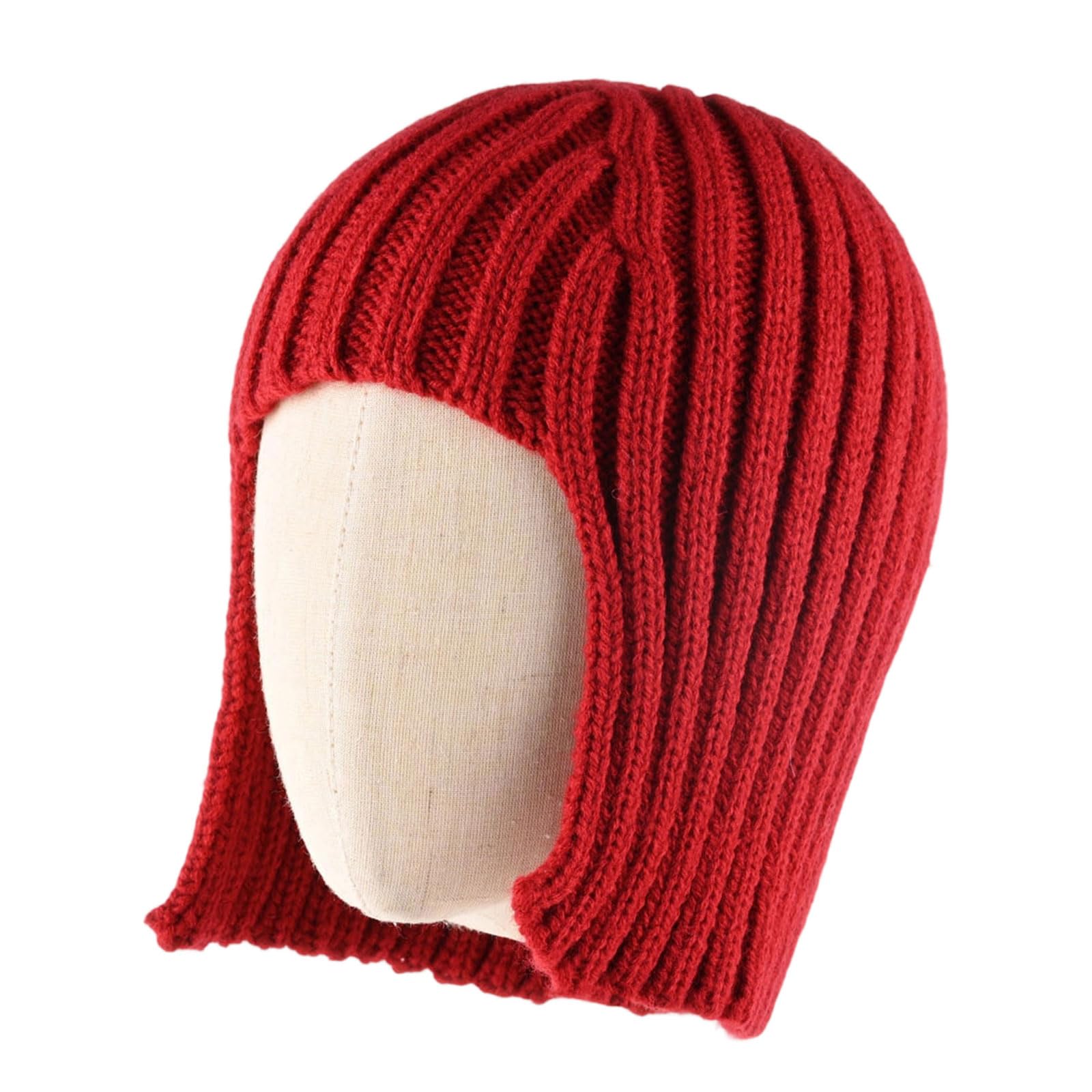 Maxtonser Womens Fashion Knit Hat Headwrap Unique Wigs Design And Warm EarFlaps For Winter Styles Photo Props
