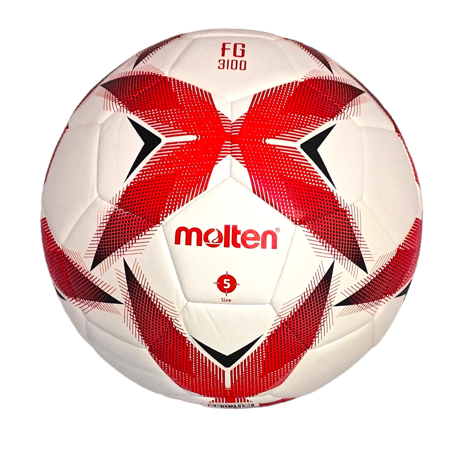 Molten Forza F5R3100-NR Size 5 Football Hybrid Training ball (White/Red)