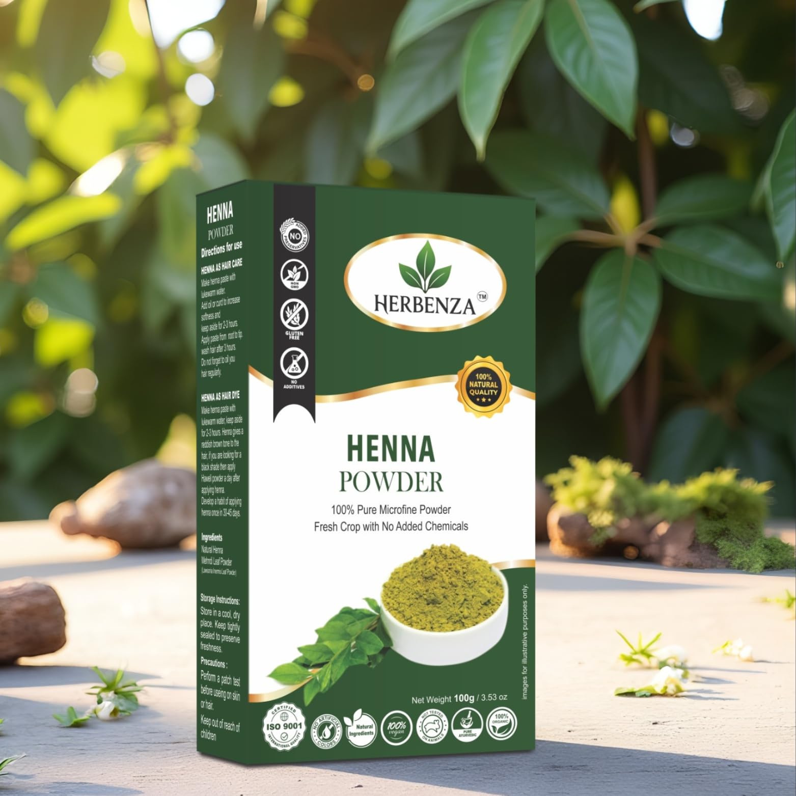 HERBENZA Henna Powder for Hair – 100% Pure & Natural – Herbal Hair Color, Conditions Hair, Strengthens Roots & Promotes Shine – 100g-picture-35