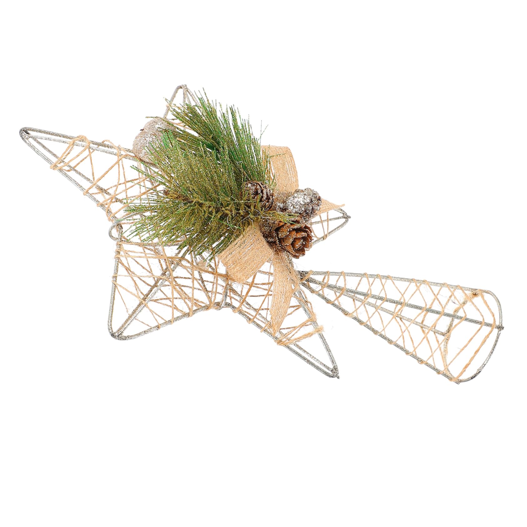 MAGICLULU 3 Pièces Étoile De Sapin De Noël De l'arbre Étoilé De Bethléem Haut De Forme d'arbre De Noël Décorations Dorées Décorations De Décor De Accessoires Le Fer Creux