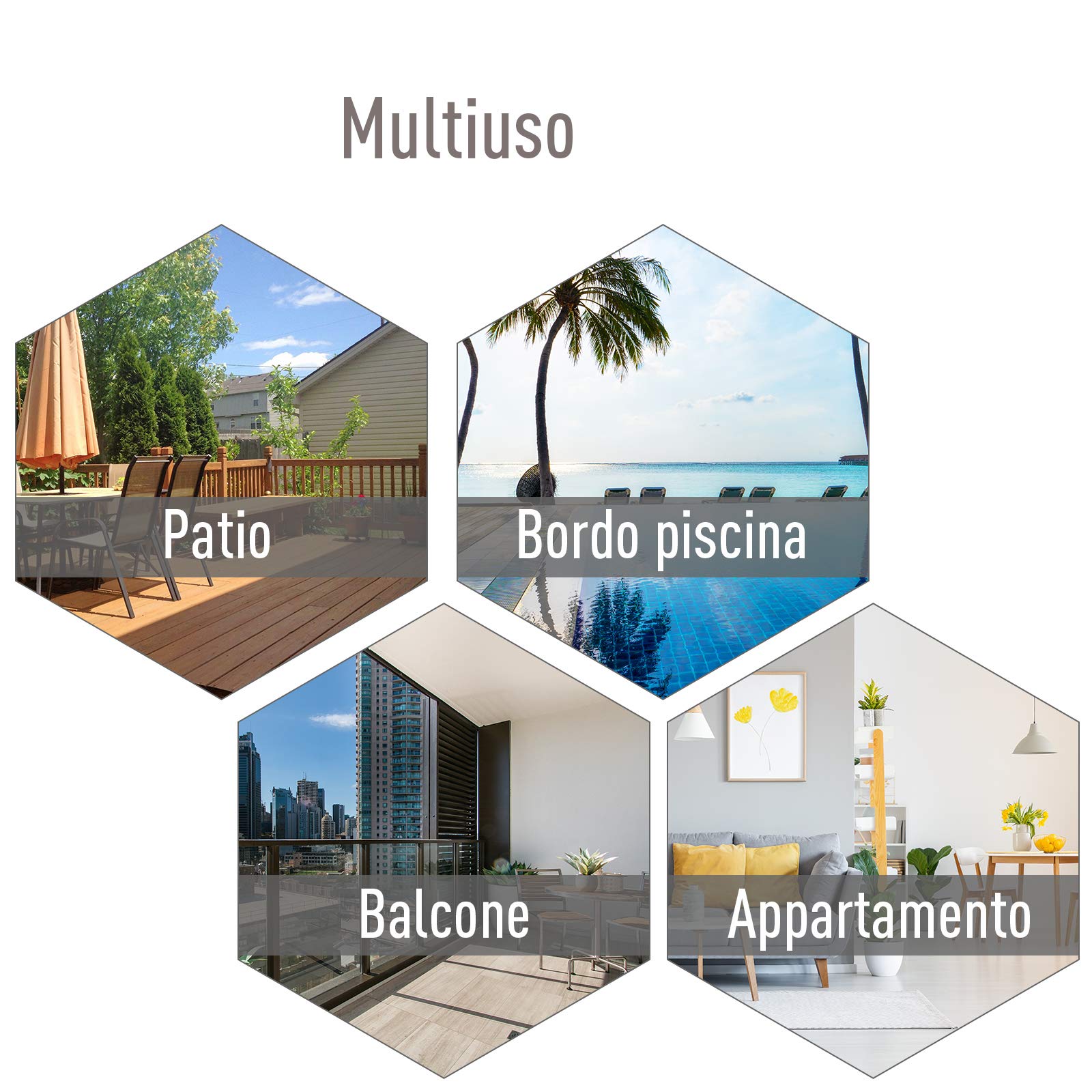 Outsunny Set 2 Sedie da Giardino Pieghevoli con Braccioli, Sedie per Pranzo da Esterno in Metallo e Texteline, da Patio, Balcone, Terrazza, Esterno e Interno, 58x64x94cm, Grigio