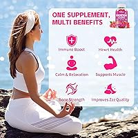 Vista 4 de Gomitas complejas de magnesio de 400 mg, glicinato de magnesio, malato, citrato, taurato, óxido y más con extracto de ashwagandha, D3 y B12