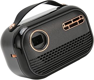 Movie Projector, 5G WIFI 1080P 4K Support 5000mAh 854 X 480 Resolution DLP Technology Mini Projector 3D Image with Tripod for Car for Outdoor (Black)