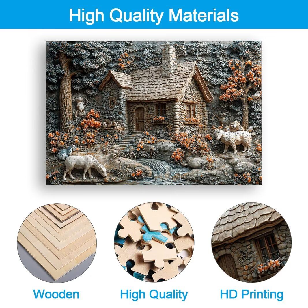 Puzzle 1000 Piezas, Puzzle Paisaje de Madera para Adultos, Regalos -2246