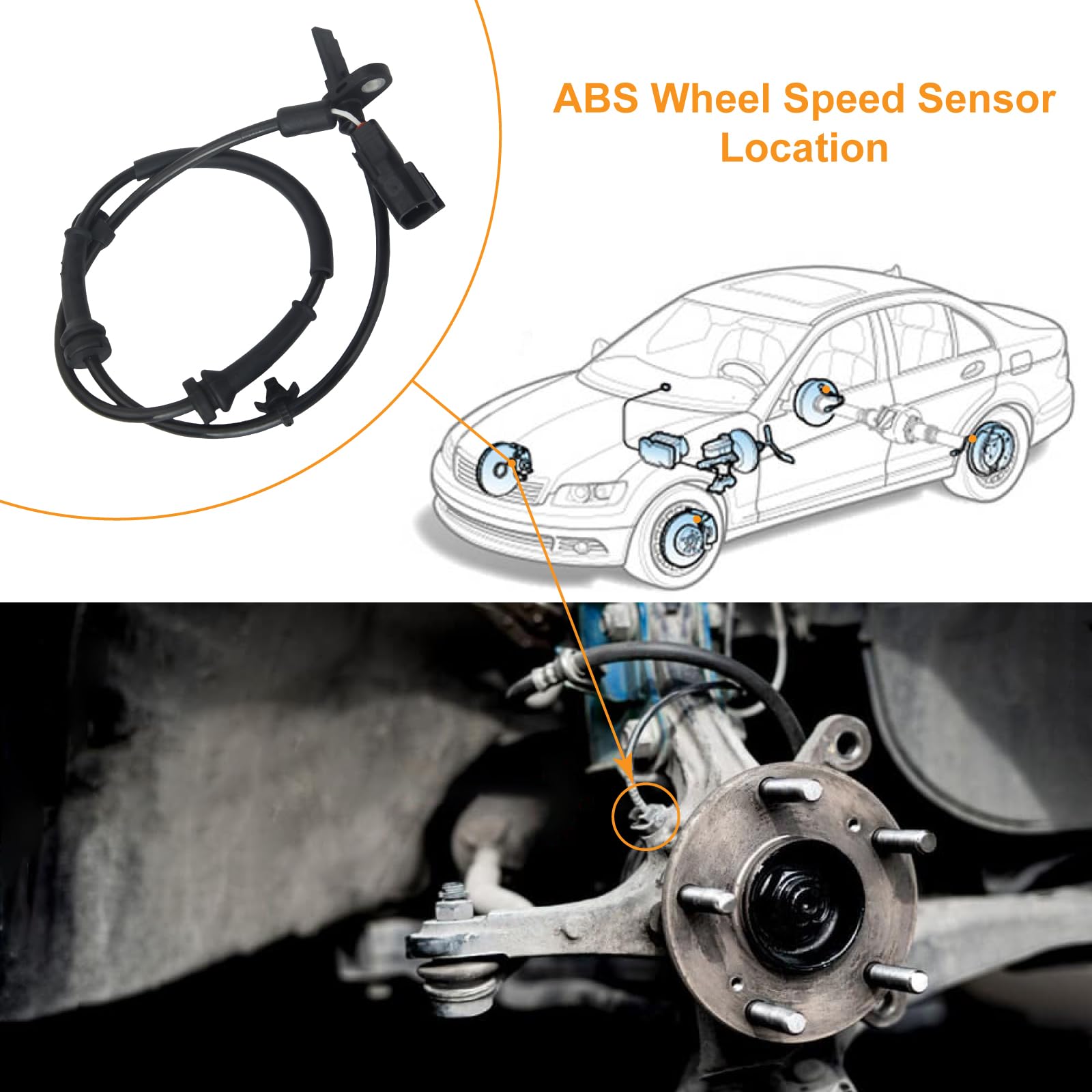 Liantinxu ALS2058 Front ABS Wheel Speed Sensor Replacement for