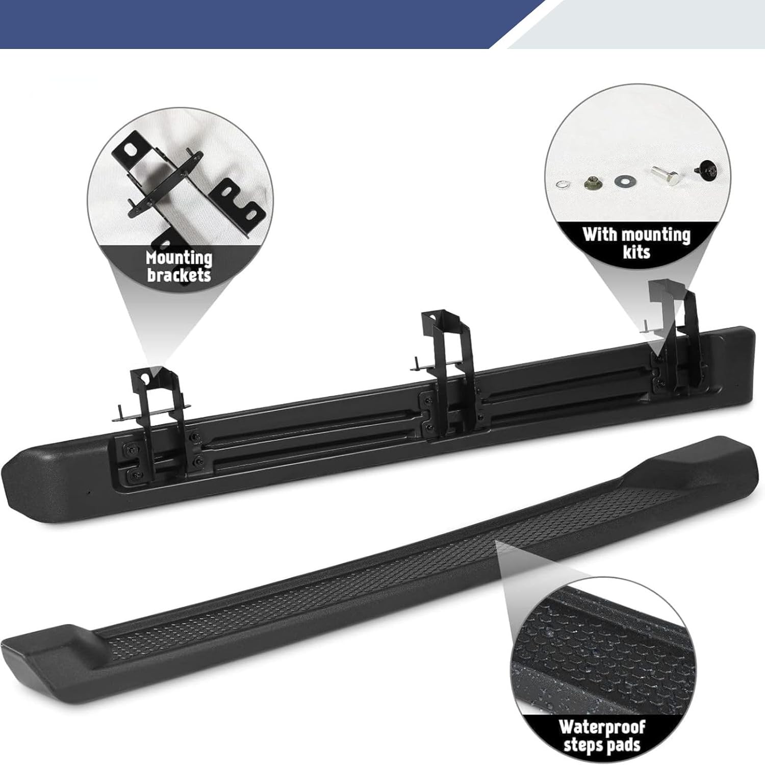 Husimou Running Boards Compatible with 2018 2019 2020 2021 2022 2023 2024 2025 Jeep Wrangler JL 4 Door, Matte Black Aluminum Side Steps Nerf Bars 2pc Accessories