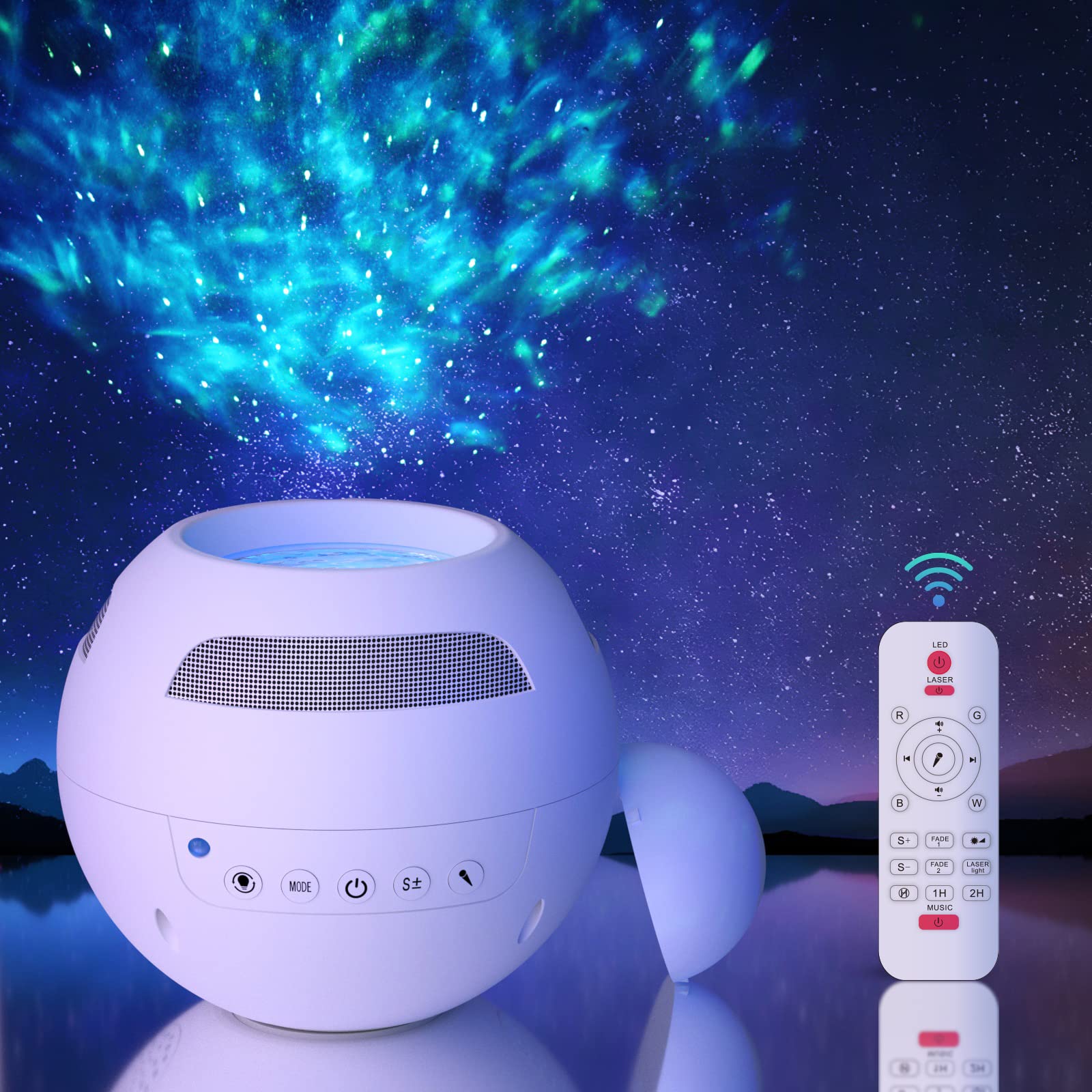 Star Projector Galaxy Projector, Night Light Projector with Bluetooth Speaker/Music Sync/ Timer, Starry Sky Projector Lights for Bedroom Kids Adults, Ceiling Decor, Gaming Room, Home Theater, Gift