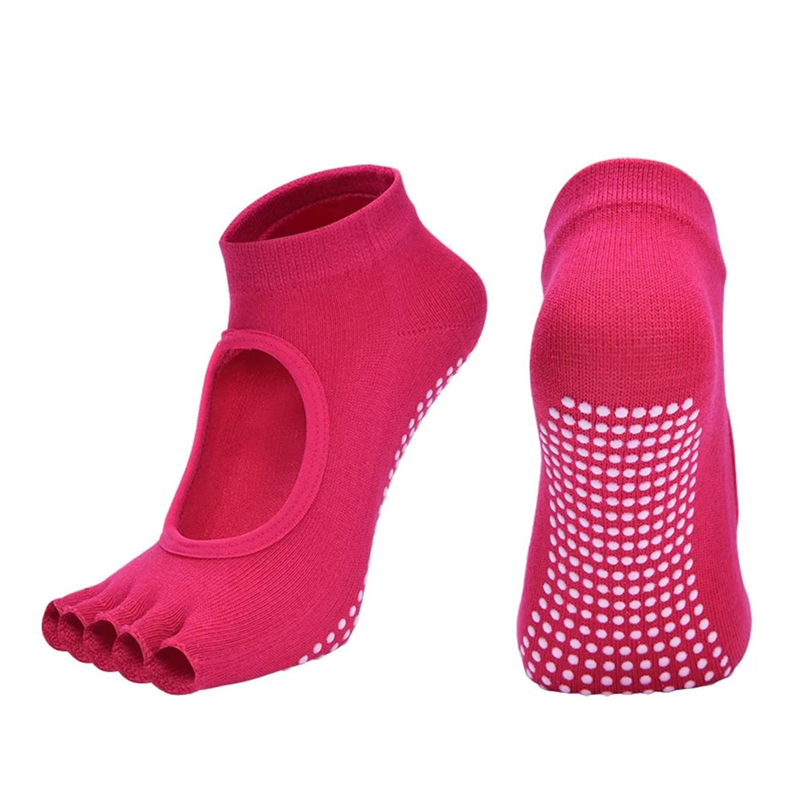 Calcetines de algodón con espalda descubierta for mujer, medias transpirables antideslizantes de silicona for deporte, Pilates, gimnasio, Fitness, zapatillas de Ballet y baile Adecuado Para Yoga, Danz