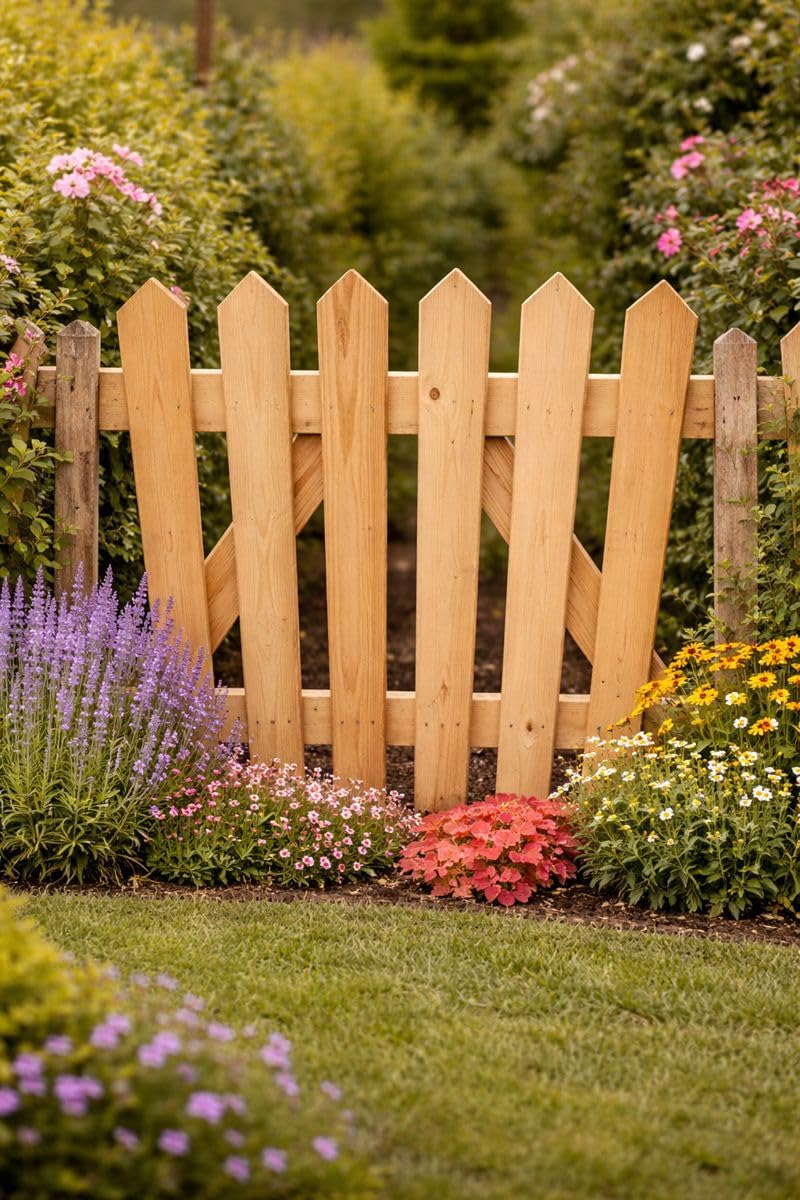 Md Carpentry Green Wooden Garden Picket Spiked Gate Pedestrian Gate Wooden Pressure Treated 3Ft 90Cm,Wooden Garden Gate, Garden Gates Wooden, Garden Gates Wooden Picket (90Cm High X 105Cm Wide X 7Cm Deep)
