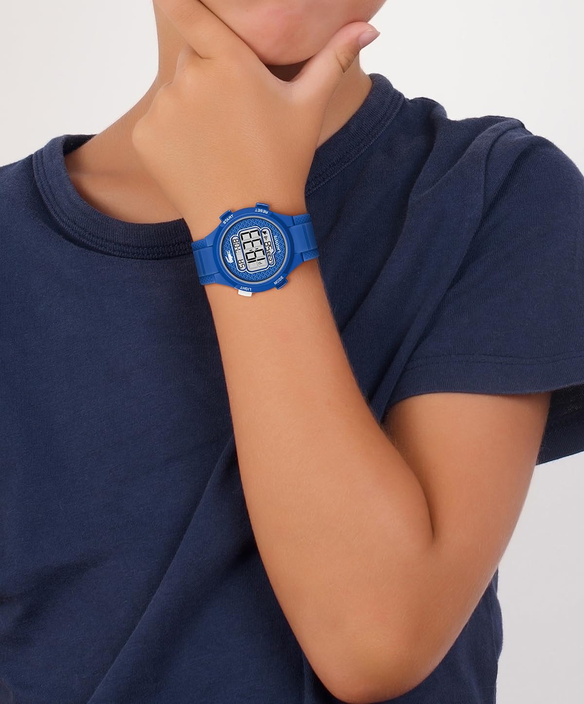 Lacoste Zegarek cyfrowy dla dzieci kolekcja LC33 z niebieską silikonową bransoletką - 2030066