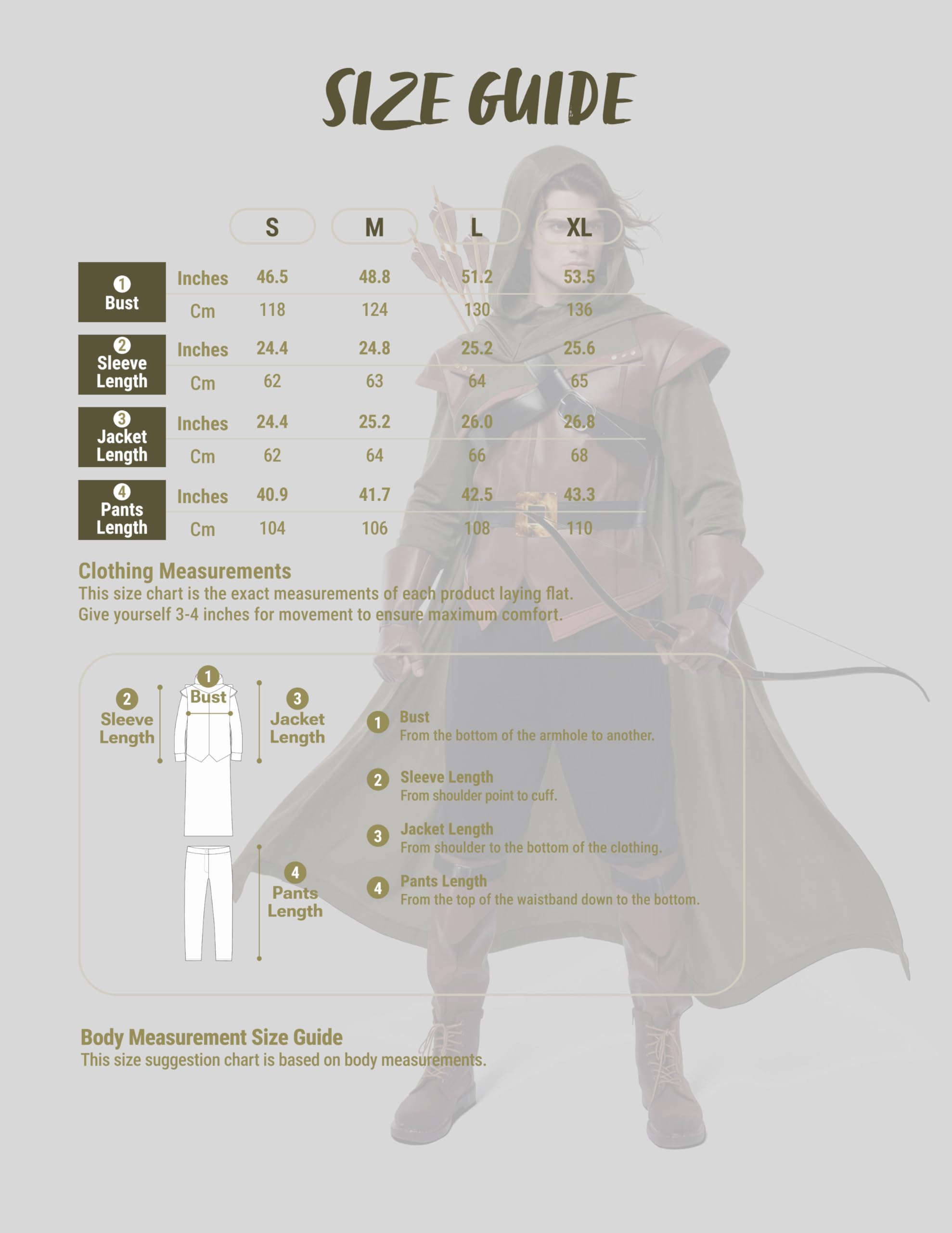 Spooktacular Creations Renaissance Robin Hood Deluxe Men Juego de disfraces Hecho de cuero para la fiesta de vestir de Halloween
