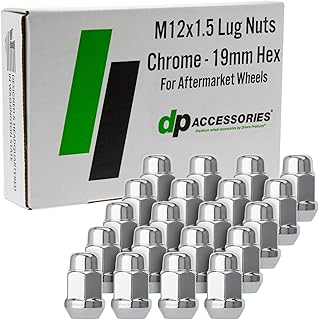 DPAccessories M12x1.5 Lug Nuts Chrome - Closed-End Acorn Lug Nuts - Aftermarket Wheel Lug Nuts 12x1.5-19 mm Hex M12-1.50 Lug Nuts - Chrome Lug Nuts - Set of 20 - D3116-HT-2305/20