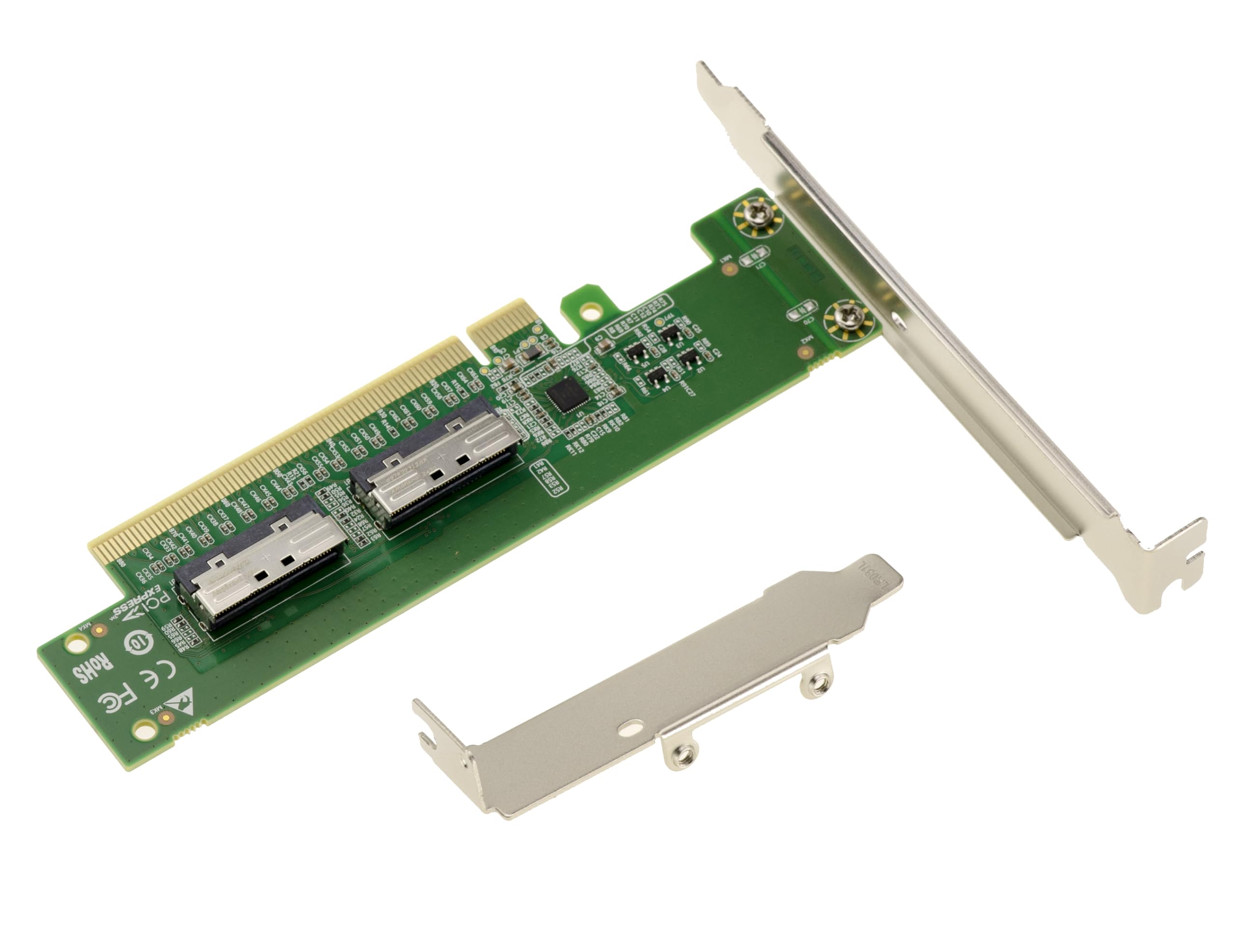 KALEA-INFORMATIQUE Adaptateur PCIe Gen5 2 Ports MCIO 8i | Adaptateur PCIe Gen5 vers double MCIO 8i