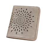 Womens Wallet&comma; Slim Small Wallet for Women Men RFID Wallet Women Sunflower Leather ID Credit Card Holder whit Zipper Coin Pocket Bifold Compact Wallet