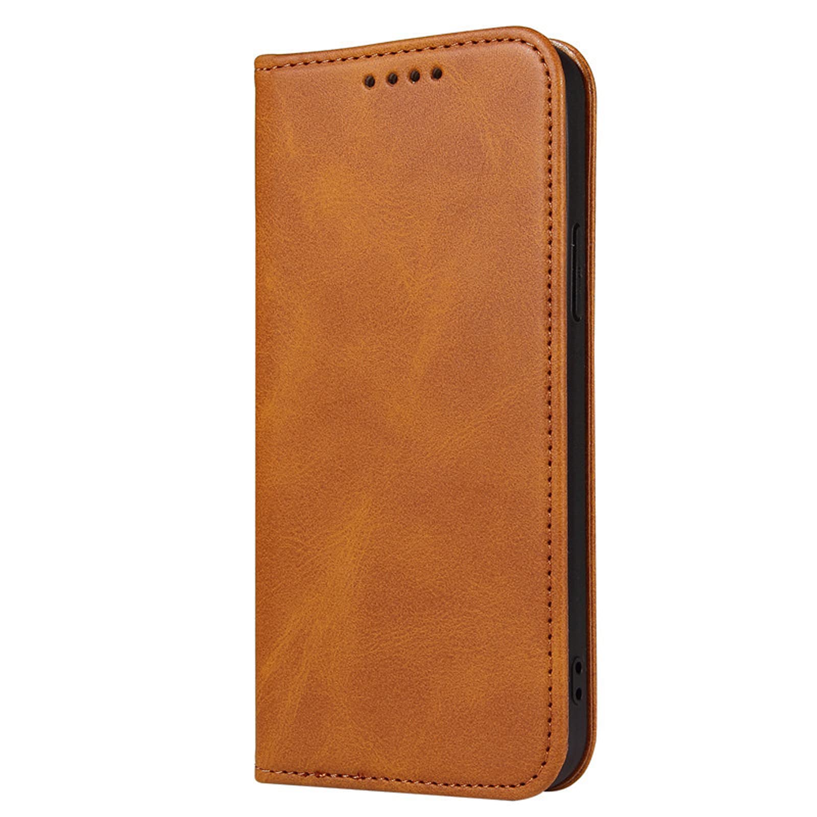 LTL Etui na telefon do iPhone 13 Mini/13/13 Pro/13 Pro Max, ręcznie robione skórzane etui z klapką z przegródkami na karty, etui na telefon, magnetyczne zamknięcie, żółte, 13 mini 5,4 cala