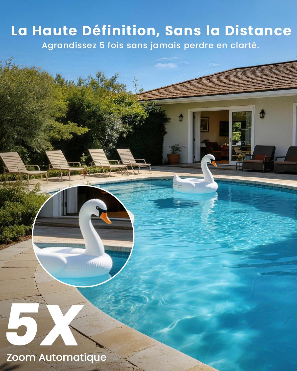 ieGeek 3K 5MP Camera Surveillance WiFi Exterieure sans Fil Solaire - 360° PTZ Camera Solaire PIR Détection Humaine, Vision Nocturne Couleur, Audio Bidirectionnel, Sirène Alarme/Alexa/IP65