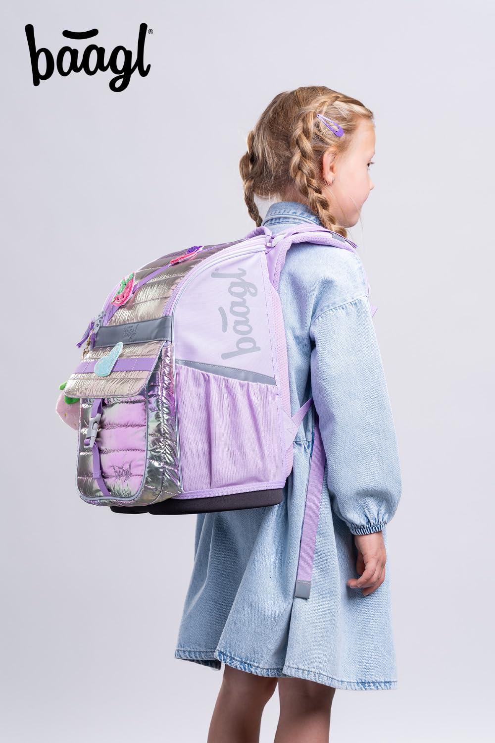 Baagl Set di 5 zaini per la scuola per ragazzi e ragazze (zaino Zippy per la prima elementare, astuccio, borsa da palestra, grembiule, tasca per il collo), zaino per la scuola elementare, zaino