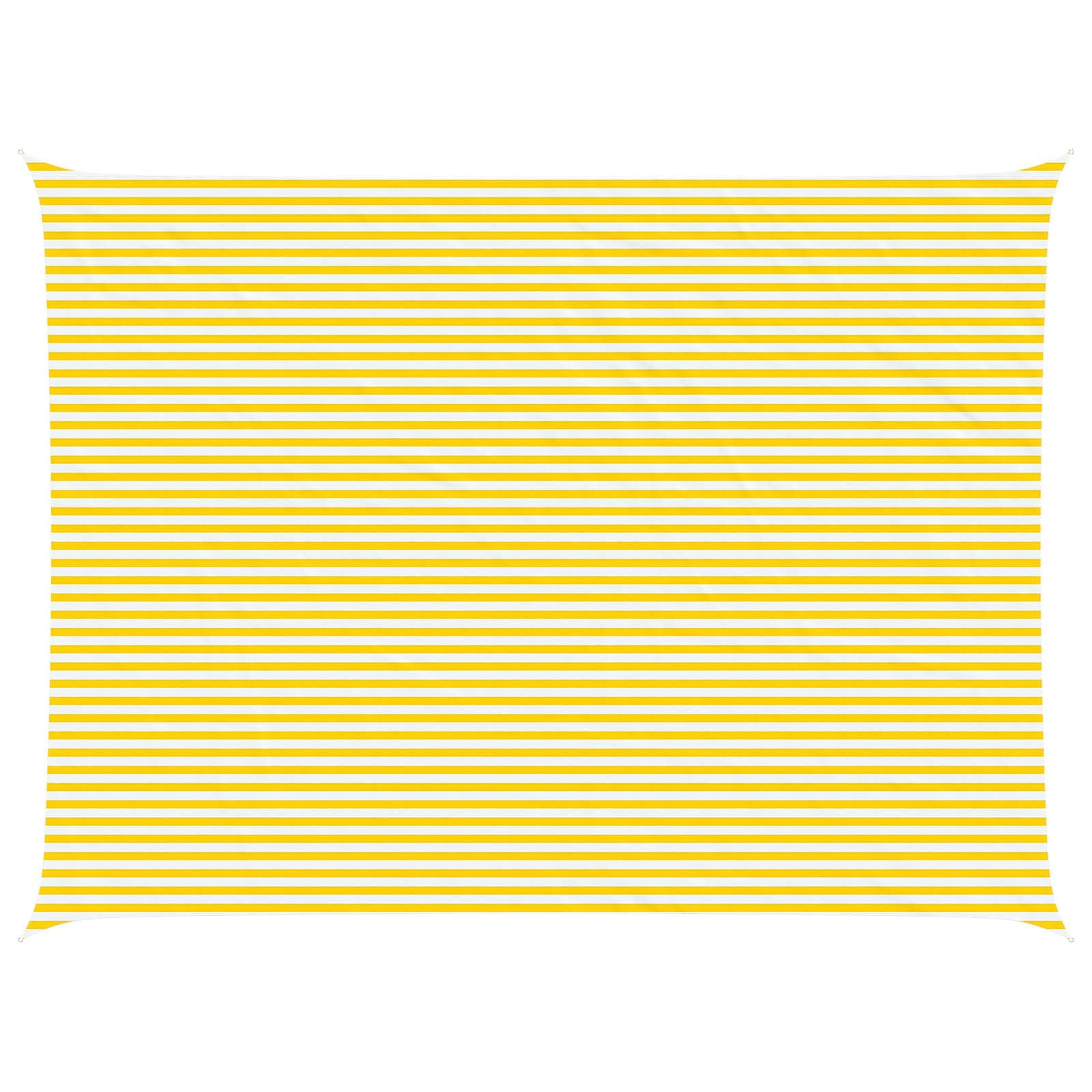 Voile d'ombrage imperméable pour piscine et grand jardin 8x6m jaune blanc