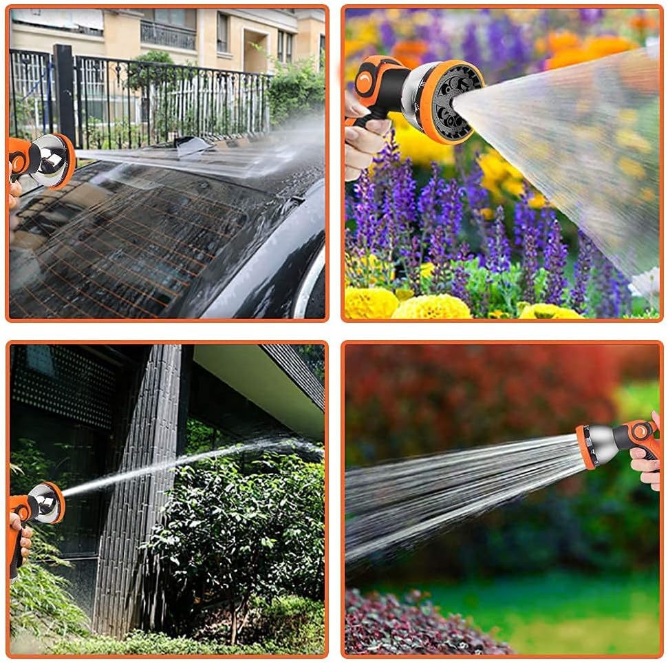 Garden Hose Durable Expandable Garden Hose Strongest Latex 4 Layers 100FT Flexible Water Pipe 10 Function Spray Nozzle 2-Way Pocket Splitter Leak-proof Hose for Washing Car Floor Watering Flowers : Patio, Lawn & Garden