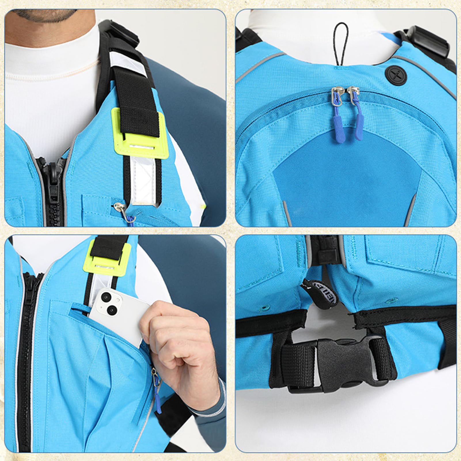 Chaleco Salvavidas Profesional para Adultos 100N Gran Flotabilidad Pesca Canotaje Kayak Chaleco De Natación con Tiras Reflectantes