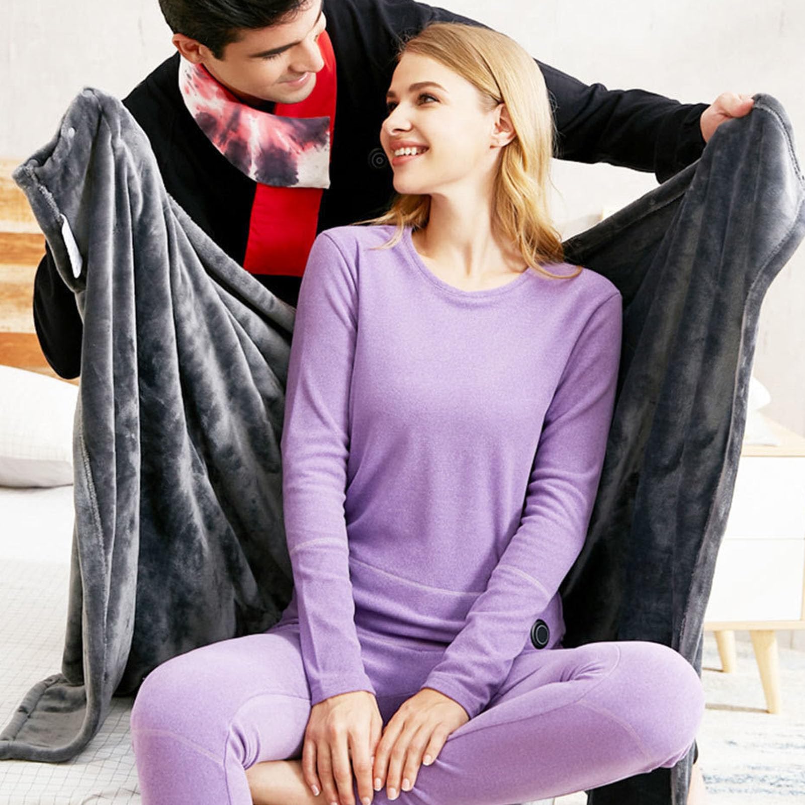 Electric Blanket, 3 Levels Adjustable Portable Heated Blanket USB Powered Fast Heating Electric Blanket for Home, Office, Camping, Road Trips