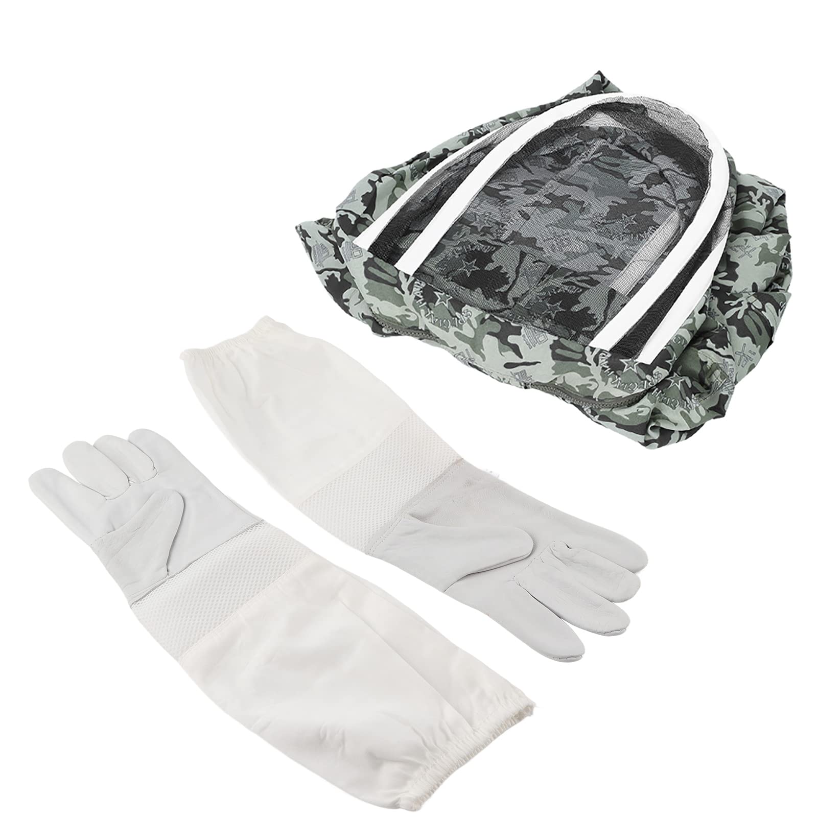 Podwójne zamki Jednoczęściowy kombinezon pszczelarski Pszczelarstwo Odzież ochronna z rękawiczkami dla pszczelarza (A pair of XXL size gloves + XXL five-star space)