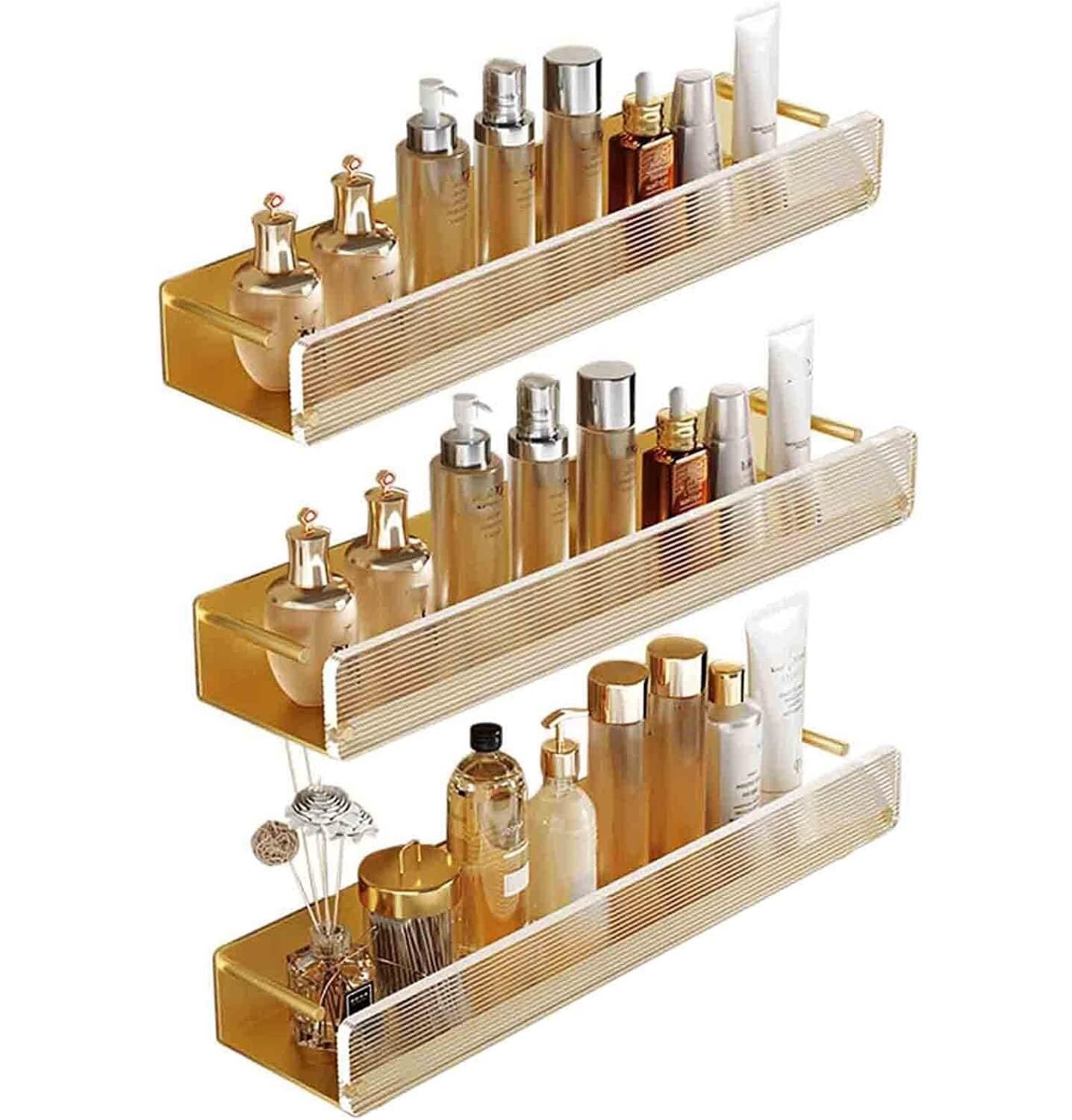Bathroom Shelf Shower Caddy Shower Shelves Wall Bathroom Shelf Shower Basket Shelf No Drill Space Aluminum Acrylic for