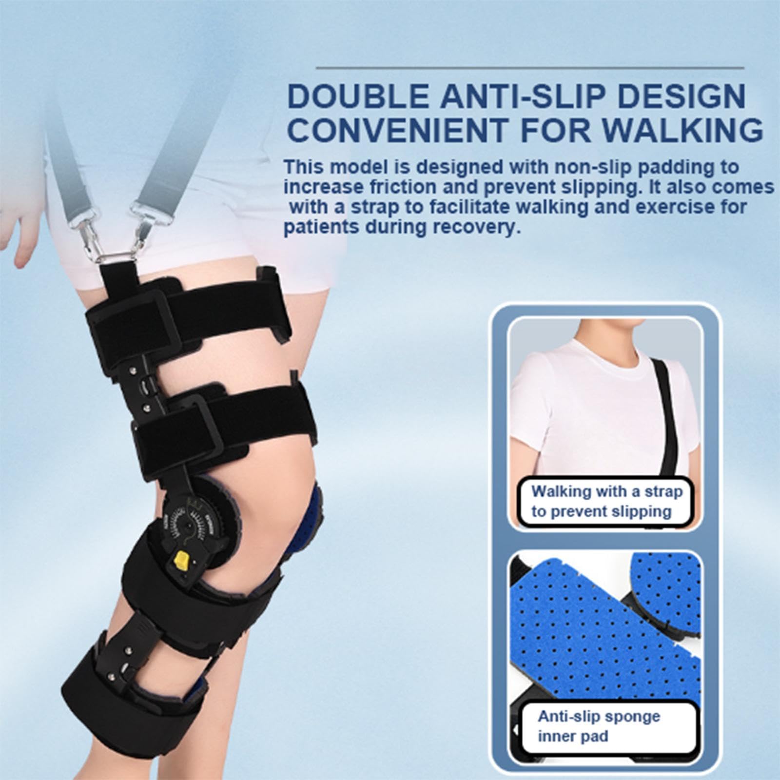 Rodilleras ROM con Bisagras, Articulación de La Rodilla Artritis Posoperatoria Protector de Lesiones Del Ligamento Soporte de Rodilla Ortesis Inmovilizador Estabilizador Tanto