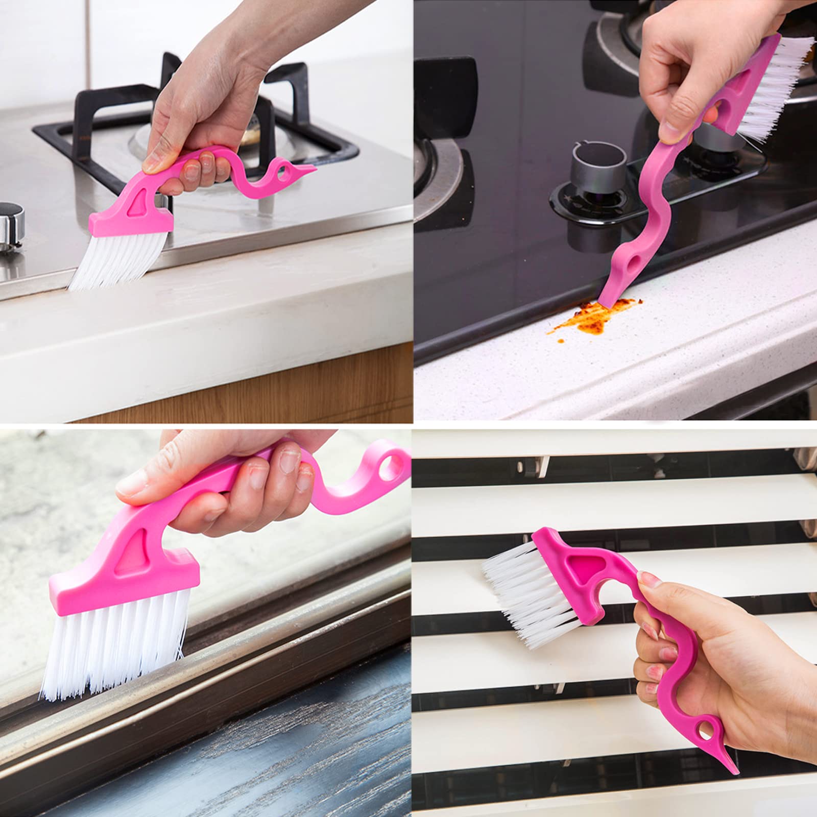 Kit De Nettoyage 13 Pièces Pour Rainures De Fenêtres - Brosse Manuelle Avec Têtes Interchangeables, éponge Alvéolée