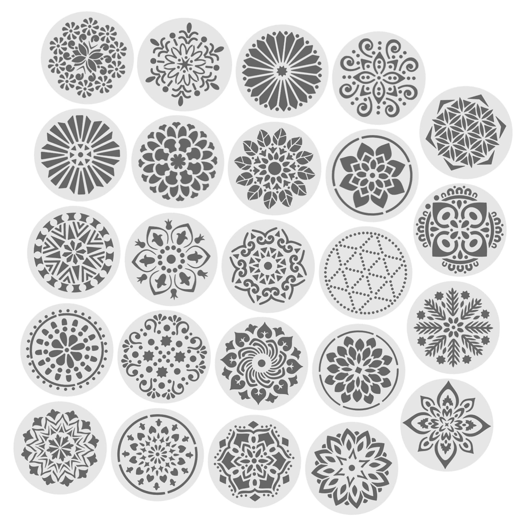 SEWACC 3 Sets Malschablonen Mandala-schablonen Dekorative Blumenvorlage Zum Malen Von Wandkunst Stück * 3