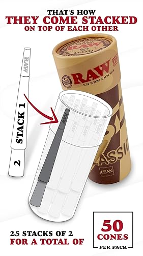 Miniatura 2 de RAW Cones Lean Size Classic - Paquete de 50 conos rodantes de combustión lenta con puntas