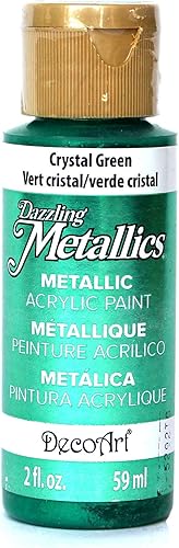 DecoArt Pintura acrĂlica verde cristalino de 2 onzas de Dazzling Metallics DecoArt Pintura acrĂlica verde cristalino de 2 onzas de Dazzling Metallics