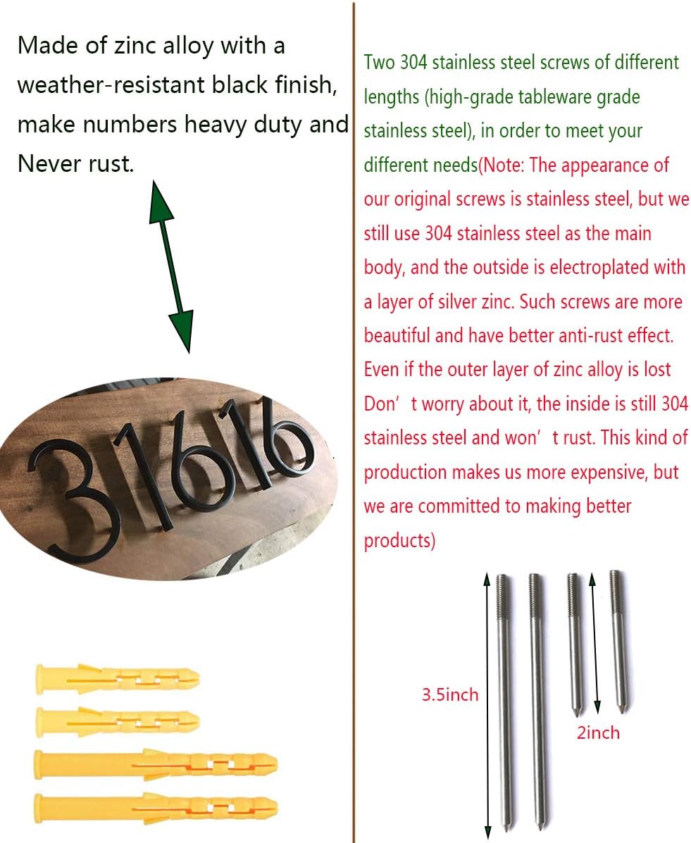 5インチ フローティングハウスナンバー モダンハウスナンバー 亜鉛合金製 自宅の住所番号 精巧な描画プロセス ブラック 数字8