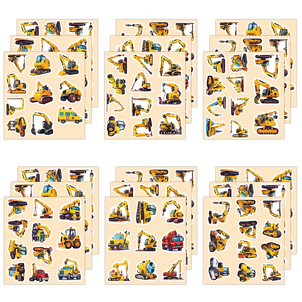 240 PCS Construction Stickers, Engineering Vehicle Stickers for Kids, Perfect for Construction Themed Party Favors (Vinyl Waterproof