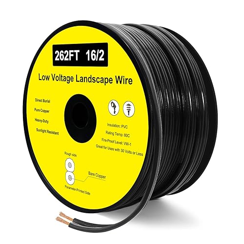 Miniatura 7 de Cable de paisaje de bajo voltaje 162, cable de calibre 16 2 conductores 65.6FT20M, cable de bajo voltaje, cable eléctrico de entierro directo al