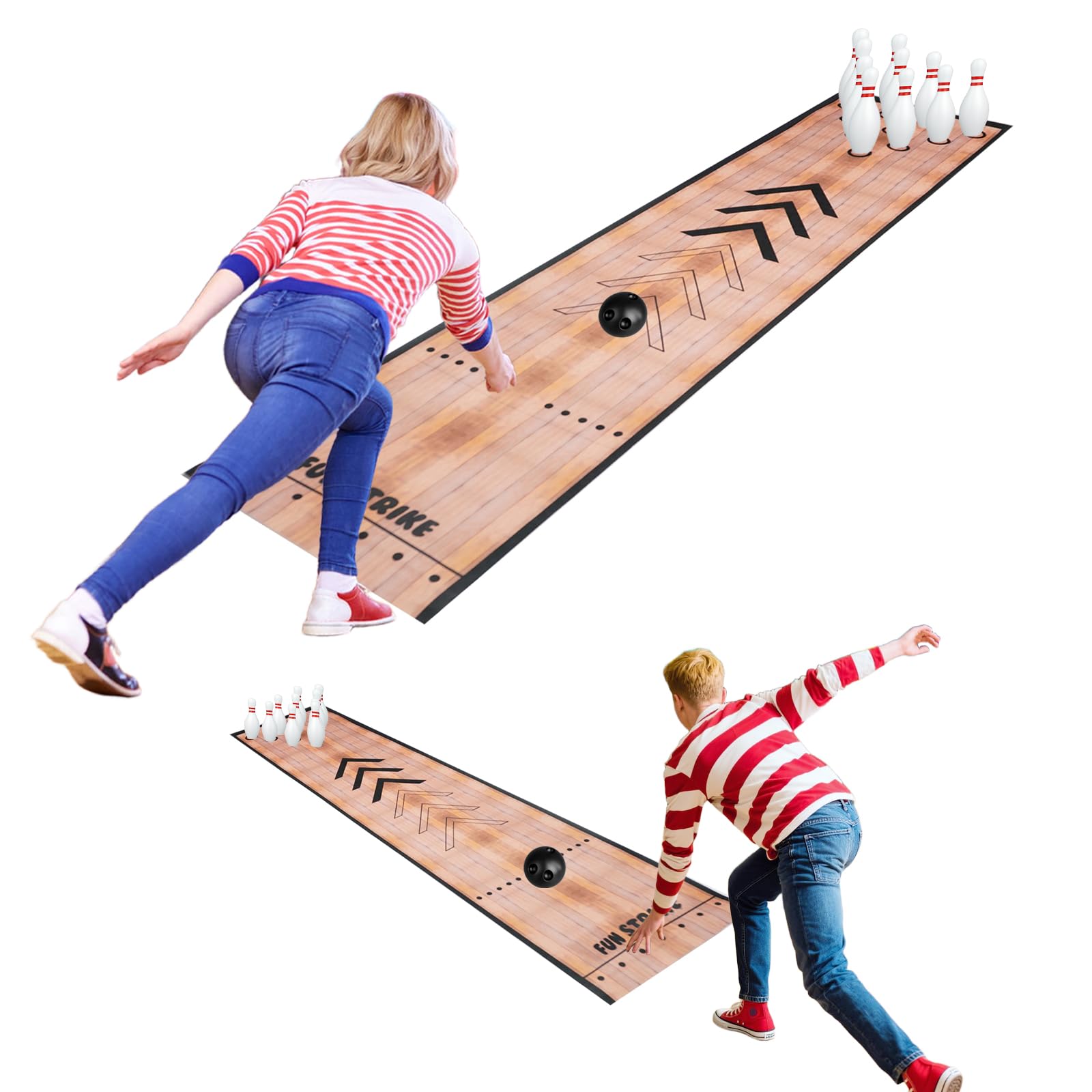 Set da 2 mini bowling con piroli da bowling e palla set per casa, famiglia, amici, interni ed esterni