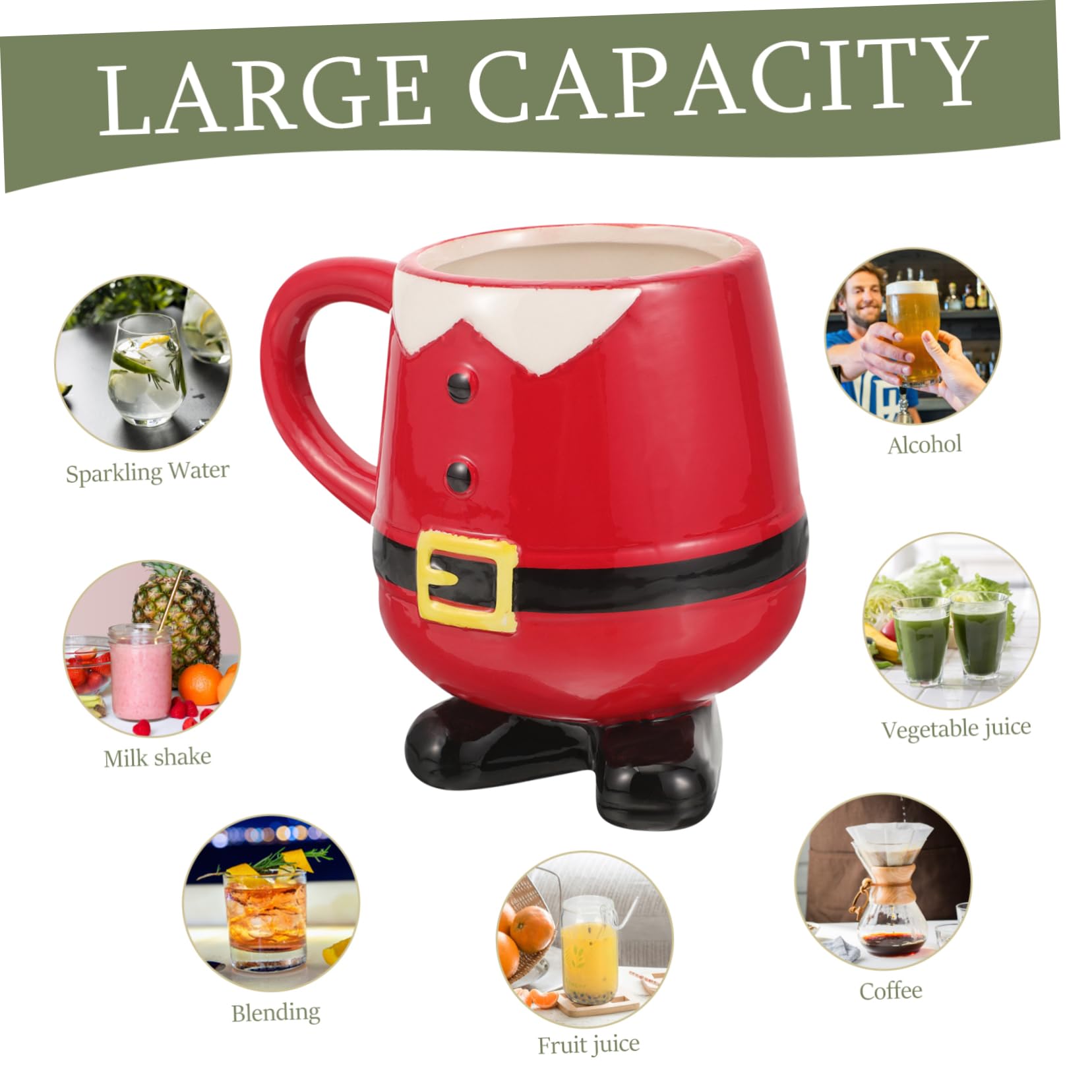 Taza De Cerámica Navideña Diseño De Muñeco Papá Noel para Café y Decoración Fiestas De Navidad