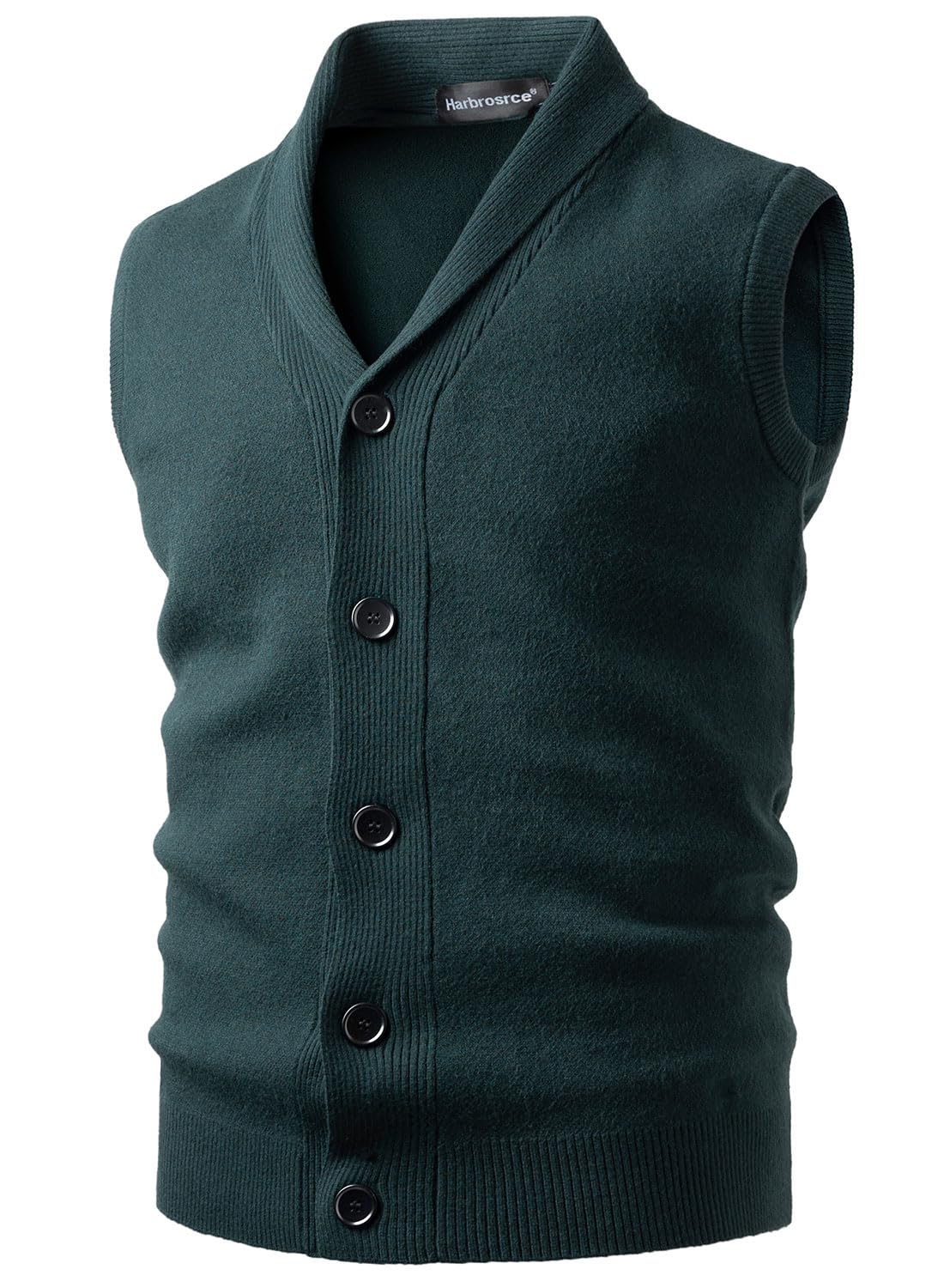 Gilet da Uomo Collo a Scialle Maglione Classico Maglia Cardigan Senza Maniche Maglieria con Bottone
