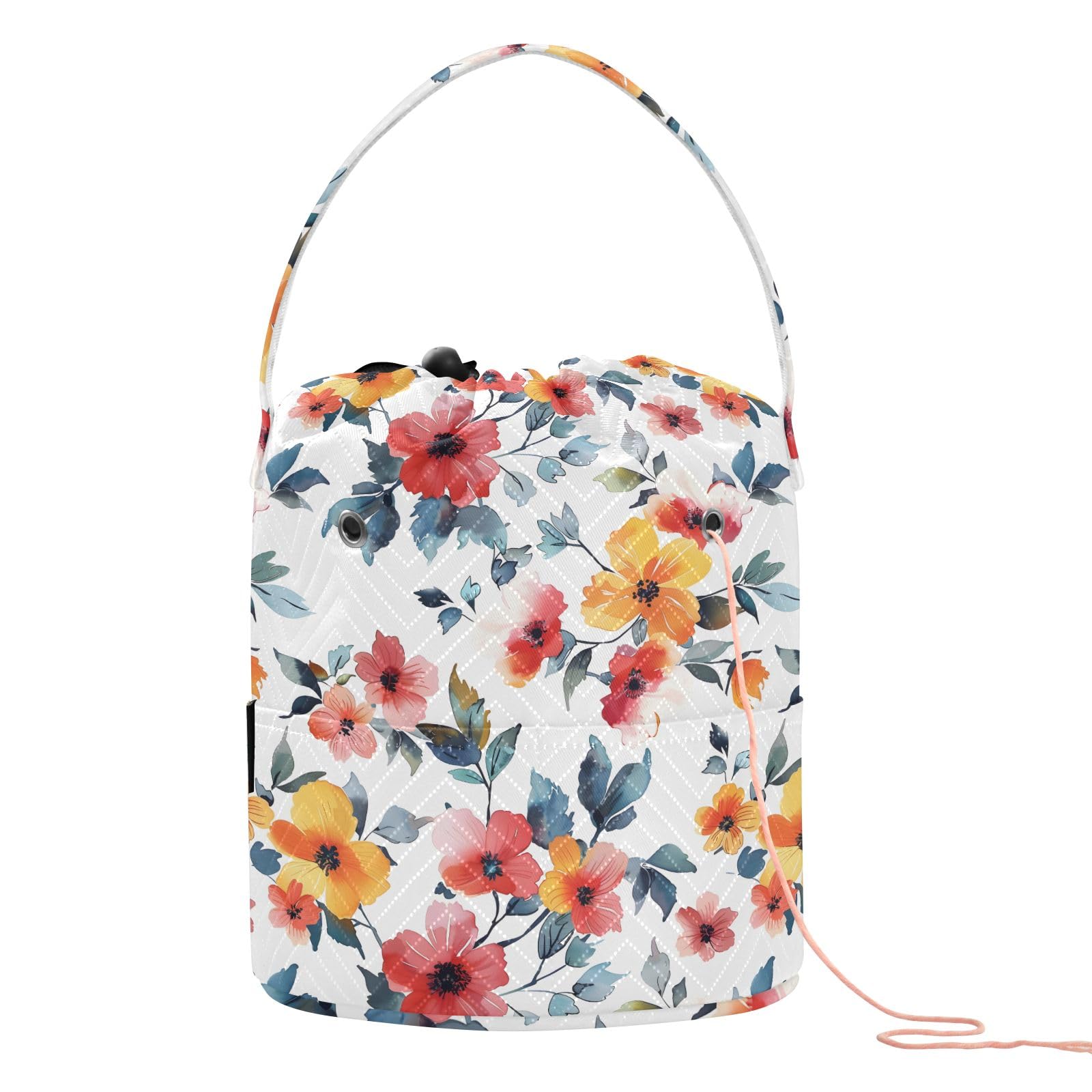 Yarn Storage Bag Small Crochet Bag Knitting Bag Organizer Chinese Style Flower Yarn Bags for Crocheting Basket