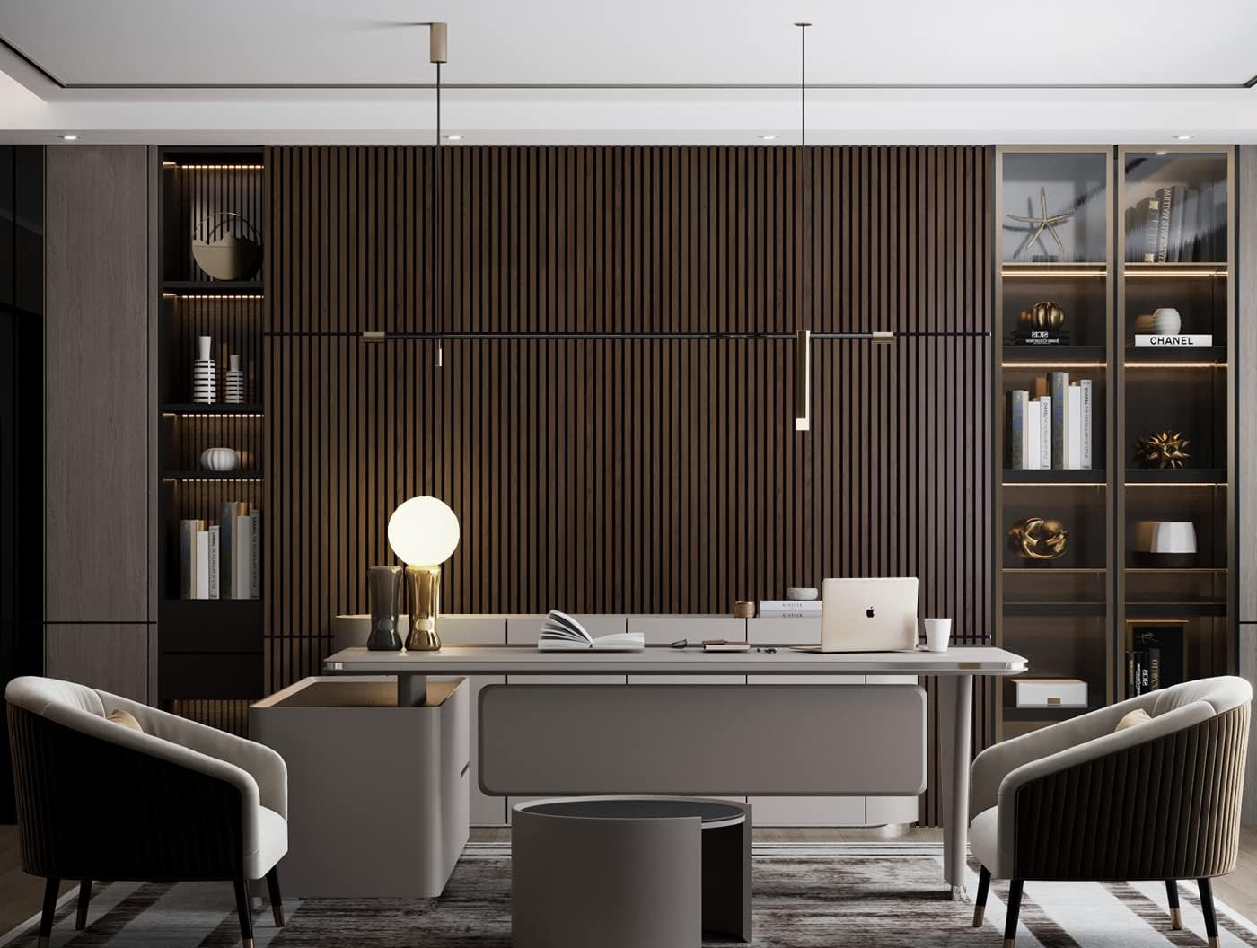 Modern Oak-Veneer Acoustic Wood Wall Panels with Recycled Felt Backing