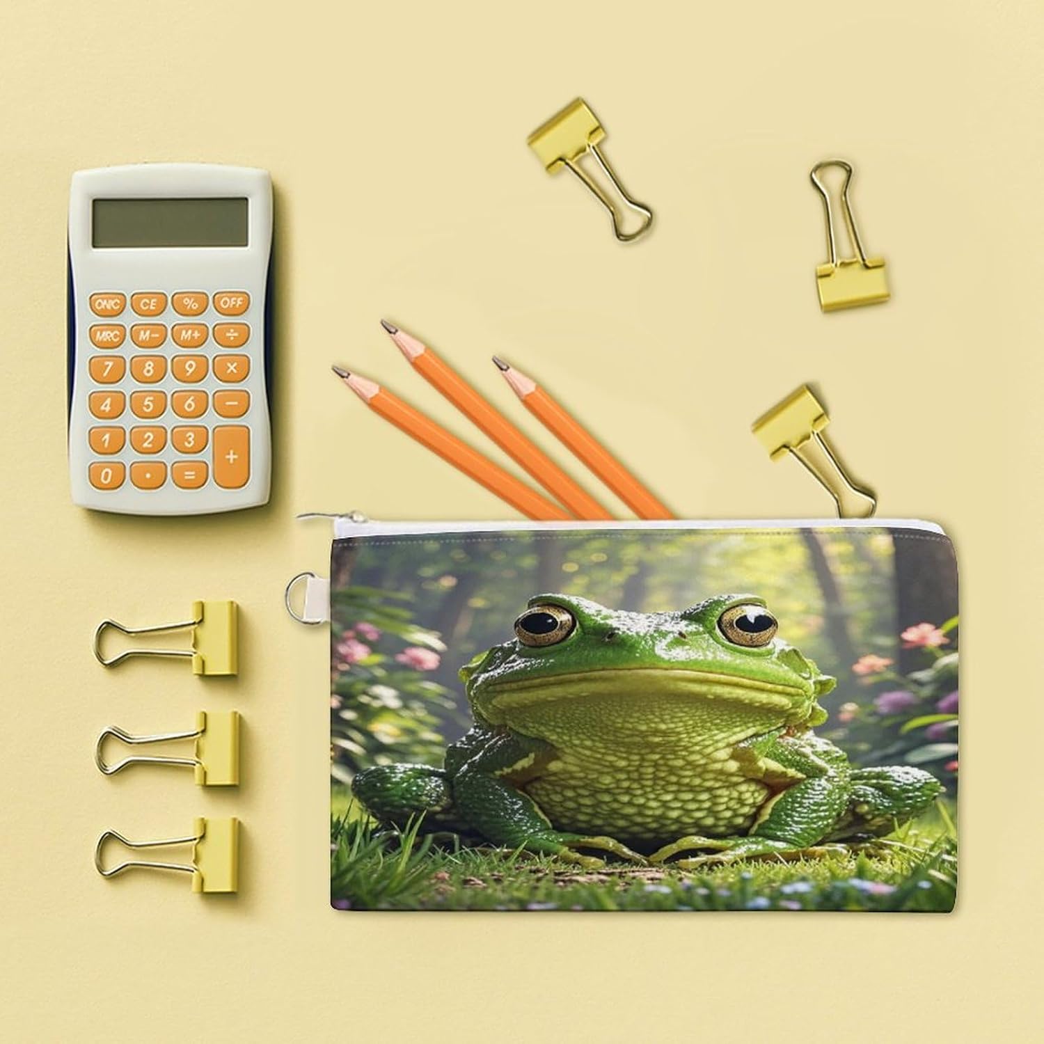 Frog Coin Purse Coin Pouch with Zipper for Men Women Portable Change Wallet Canvas Coin Bag