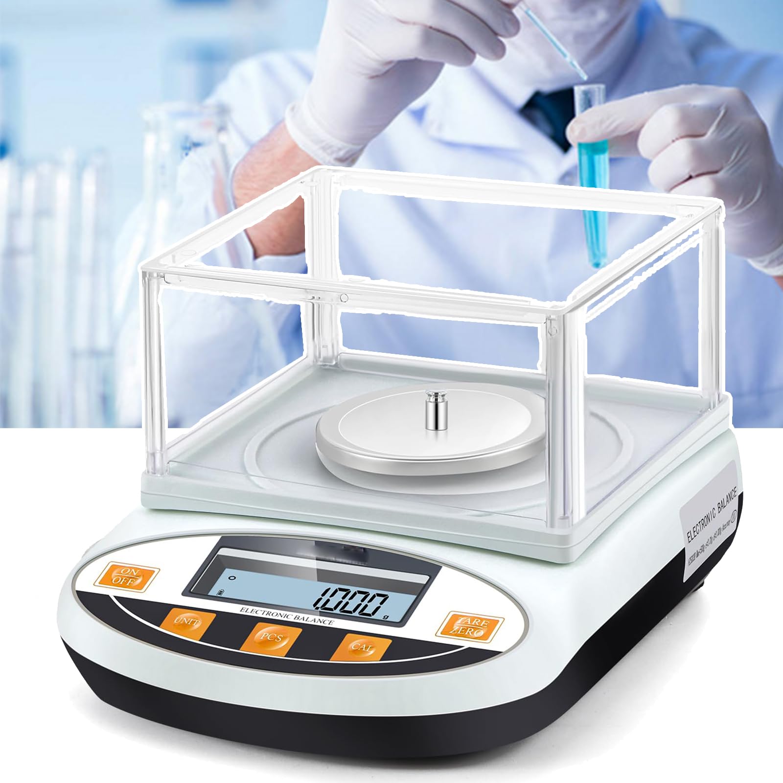 Balanza Analítica De Laboratorio, Báscula De Laboratorio De Alta Precisión, 100/200/300/500 G × 0,001 G (1 Mg), Uso Dual De CC Y CA, Con Parabrisas, Es Posible La Conversión De Unidades ,200g/0.001g
