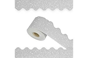 Silver Scalloped Bulletin Board Borders for Classroom Decor