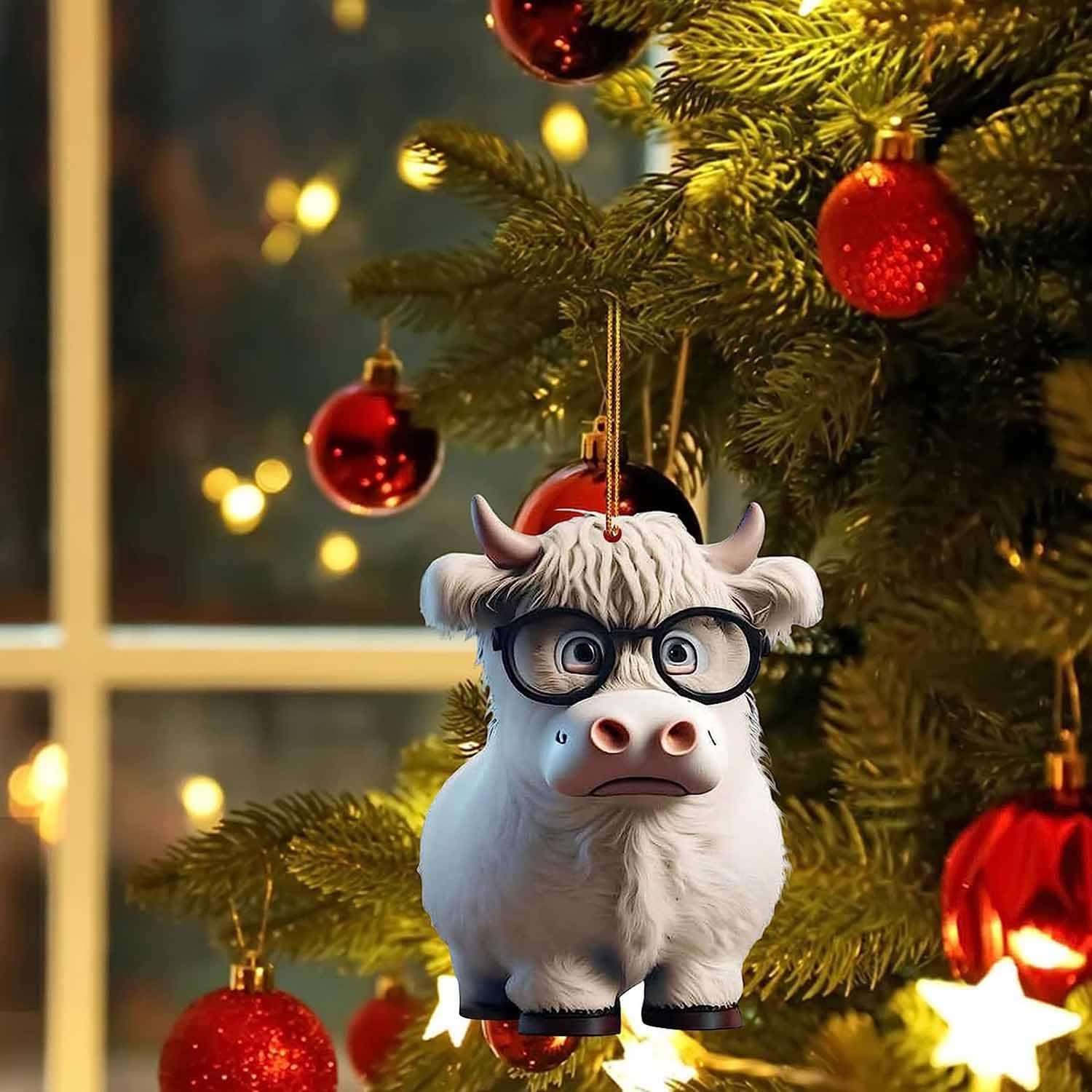 DIY Weihnachts-Knopf-Ornament-Set Mit Highland-Kuh – 3D-Tierknöpfe Zum Basteln, Kreative Deko Für Weihnachtsbaum, Fenster & Co. – Lustiges Bastelset Für Groß Und Klein, Inkl. Anleitung