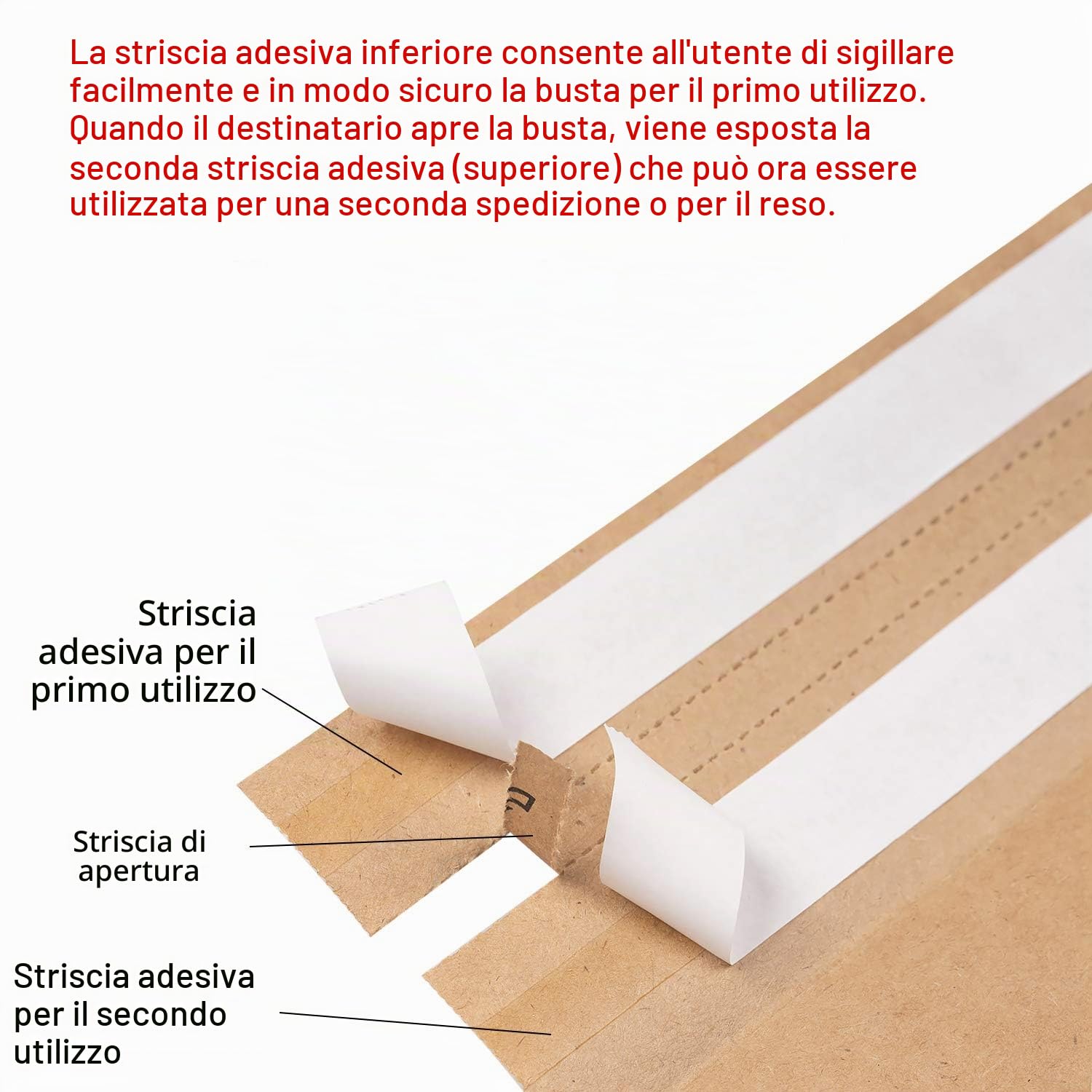 RUSPEPA Buste in carta kraft, autosigillanti, 100% riciclabili, riutilizzabili, ottima idea per magliette, vestiti, borse da spedizione, 29,2 x 39,4 cm, 25 pezzi