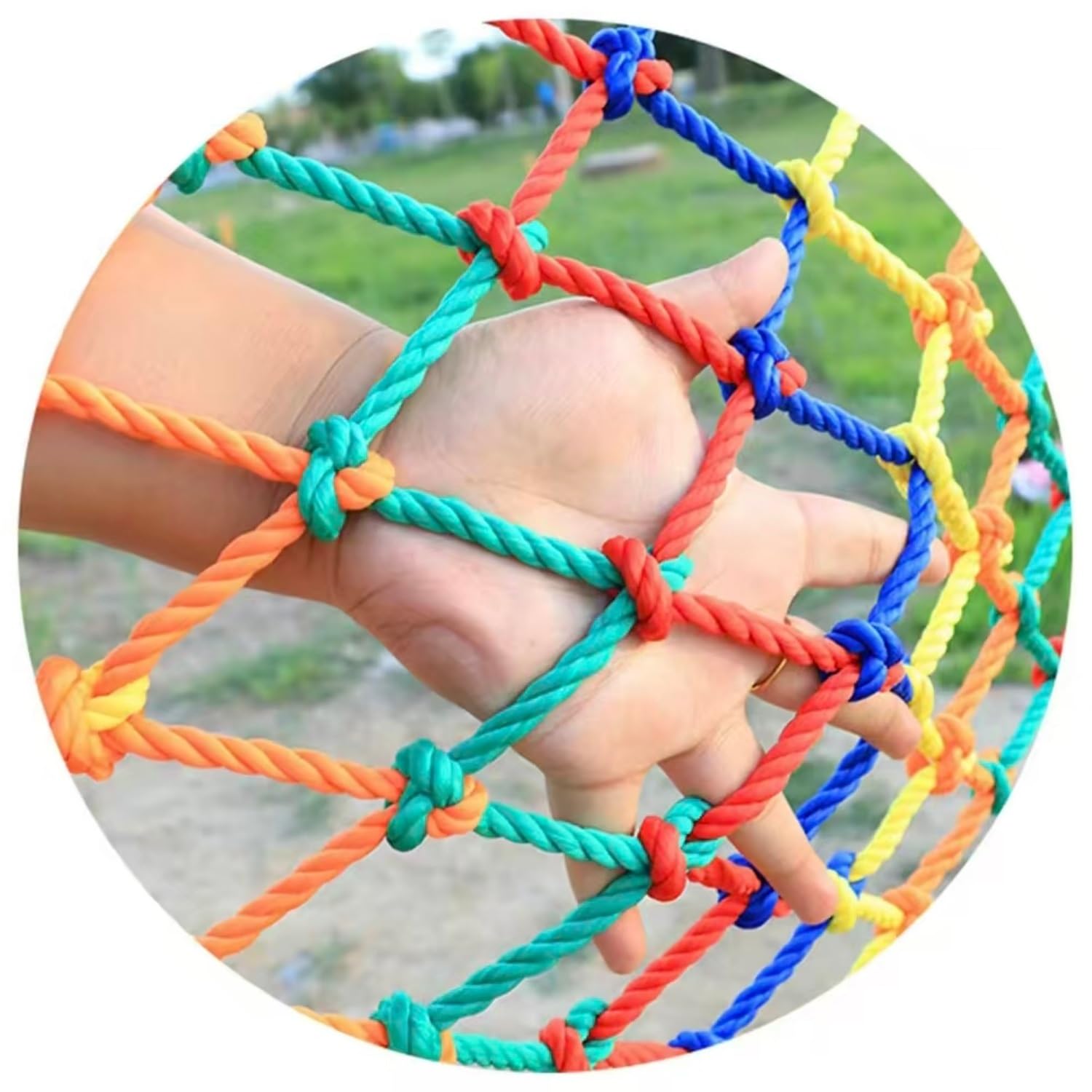 Lxlambentive Child Safety Net – Colored Protective Netting With 5mm Thick Rope & 3cm Mesh, Heavy Duty Polyester, Cat Safety Net For Balcony & Stairs, Wall Decorative Fence Net(1x4m)