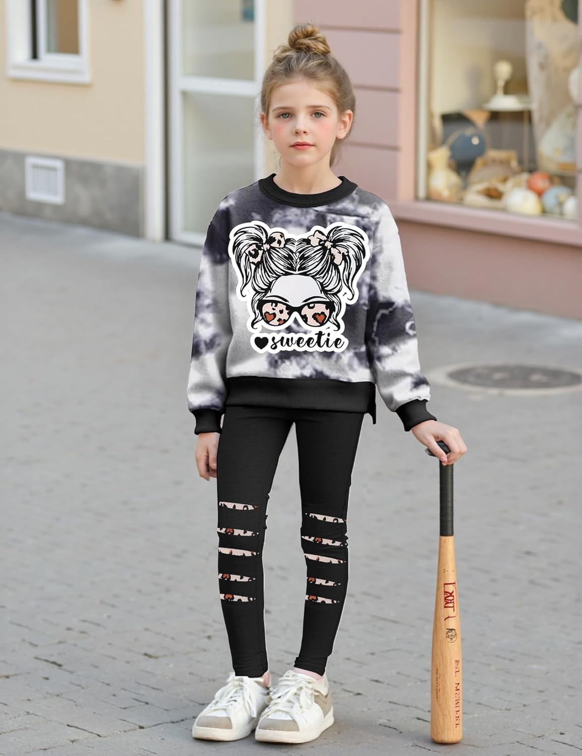 Girls Clothes Tie Dye Sweetshirt Top and Legging Pants 2PCS Girls' Clothing Sets - Image 4